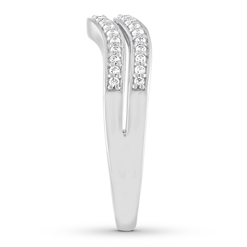 Main Image 3 of Diamond Contour Ring 1/4 carat tw Round 14K White Gold