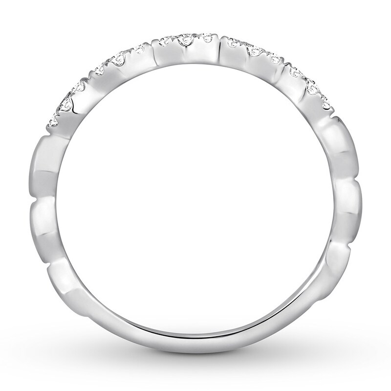Diamond Stackable Ring 1/8 carat tw Round 10K White Gold