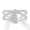 Thumbnail Image 0 of Heart Dangle Ring 3/8 carat tw 10K White Gold