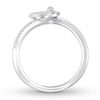 Thumbnail Image 1 of Heart Dangle Ring 3/8 carat tw 10K White Gold