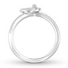 Thumbnail Image 1 of Heart Dangle Ring 3/8 carat tw 10K White Gold