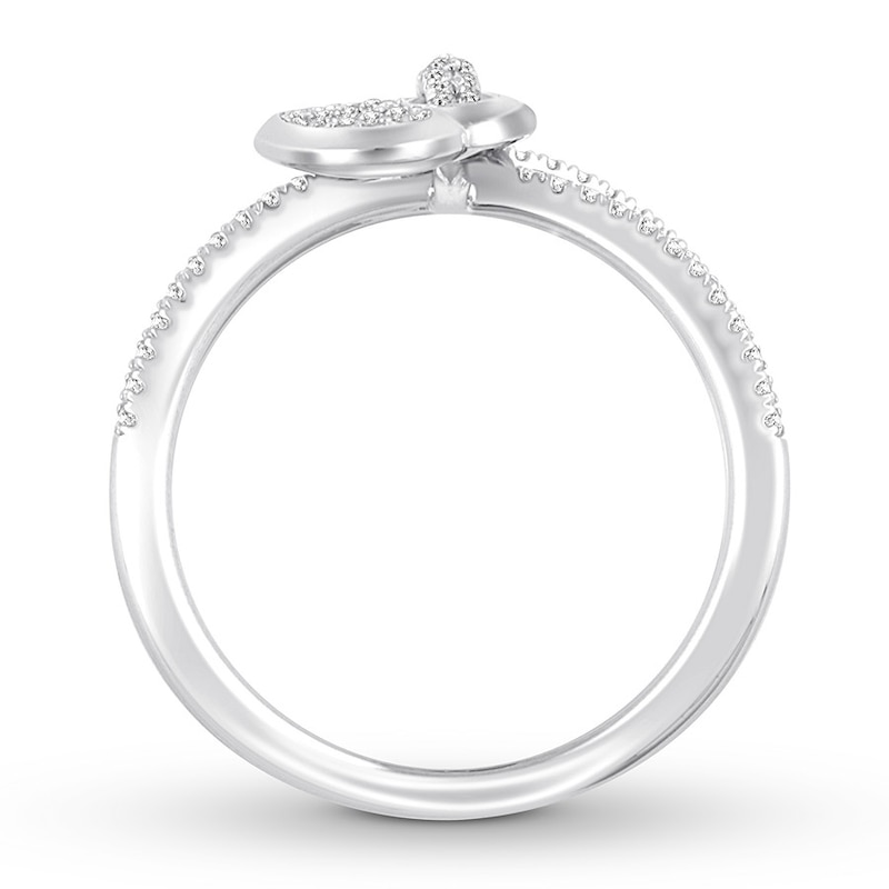 Heart Dangle Ring 3/8 carat tw 10K White Gold