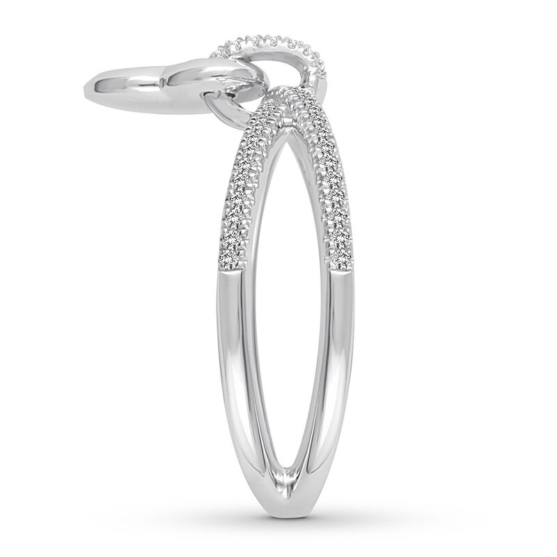 Heart Dangle Ring 3/8 carat tw 10K White Gold