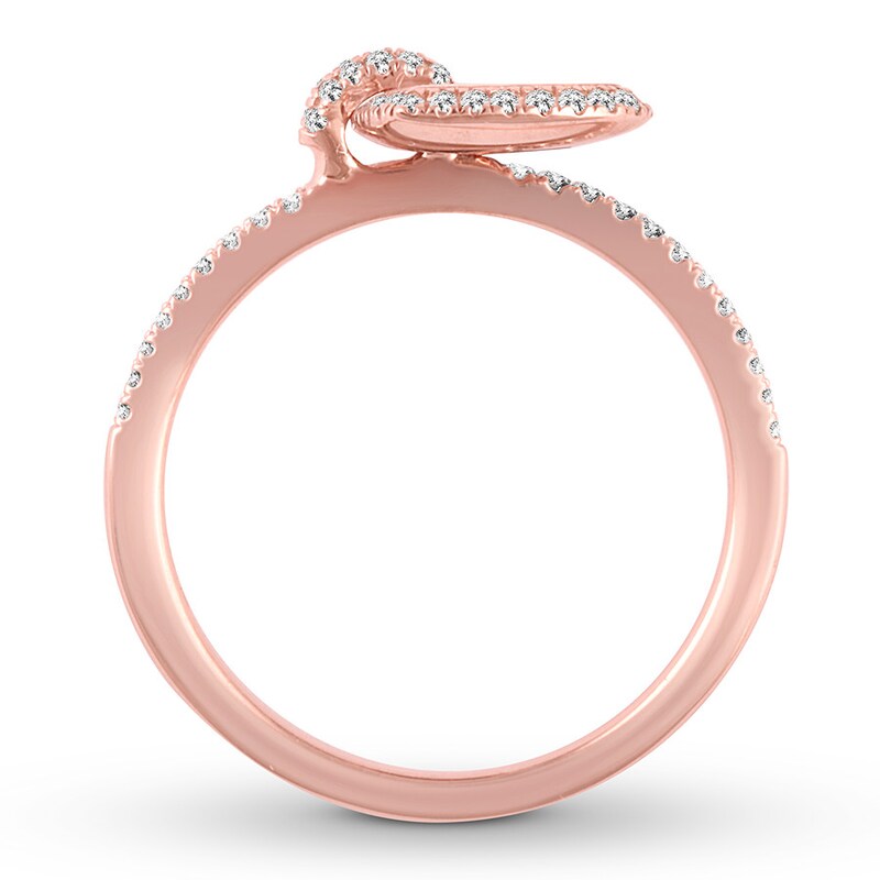 Diamond Heart Ring 1/4 carat tw Round 10K Rose Gold