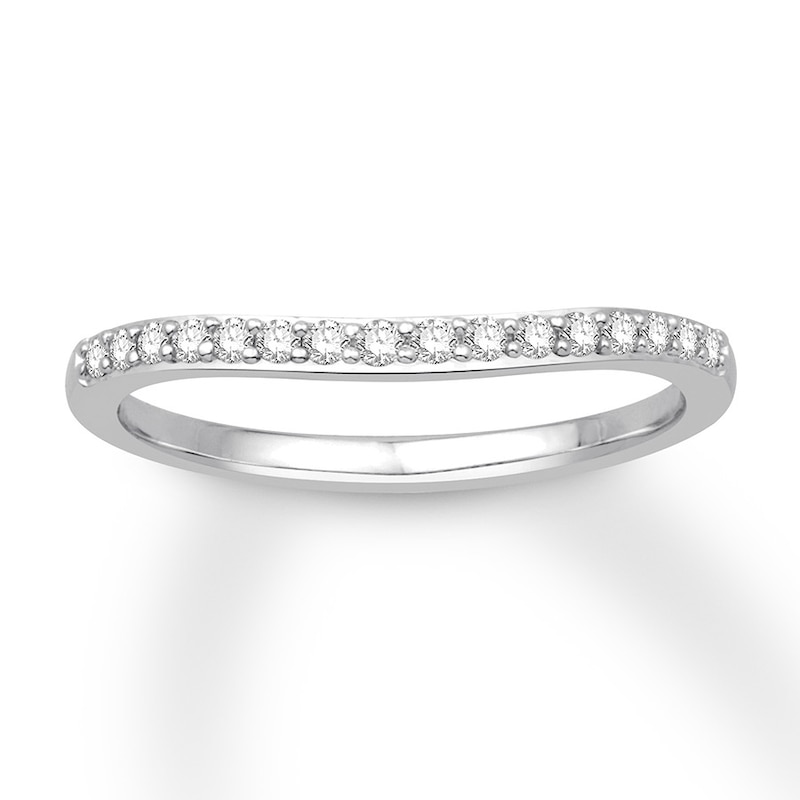 Diamond Contour Ring 1/6 ct tw Round 14K White Gold