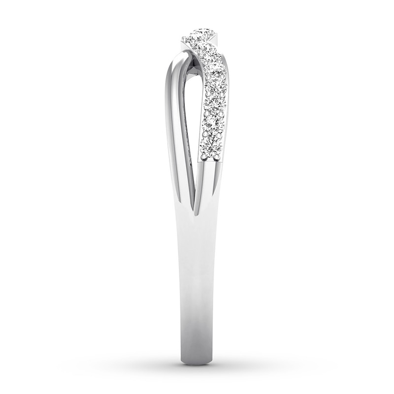 Diamond Contour Ring 1/6 carat tw Round 14K White Gold