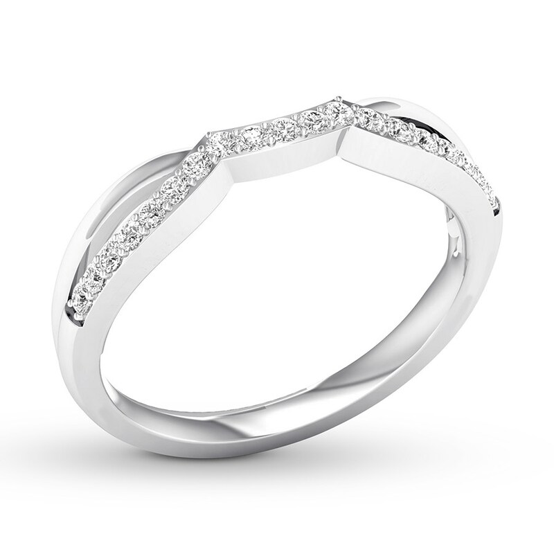 Diamond Contour Ring 1/6 carat tw Round 14K White Gold