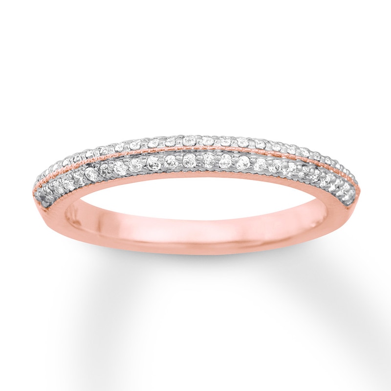 Diamond Anniversary Ring 1/4 carat tw Round 14K Rose Gold