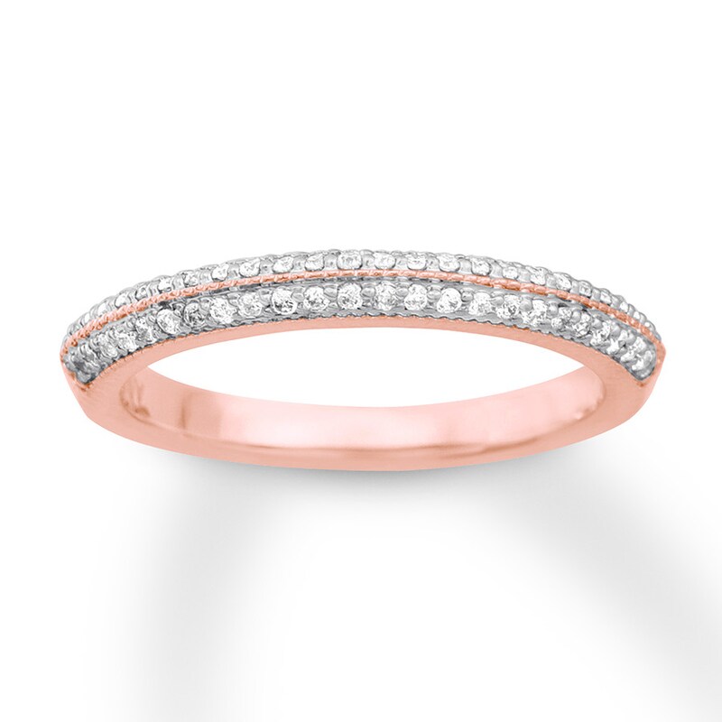 Main Image 1 of Diamond Anniversary Ring 1/4 carat tw Round 14K Rose Gold