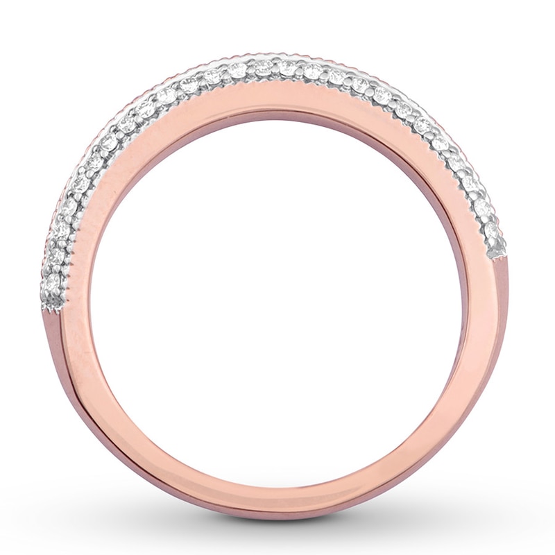 Diamond Anniversary Ring 1/4 carat tw Round 14K Rose Gold