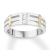Men's Diamond Ring 1/4 ct tw Square-cut 10K Two-Tone Gold