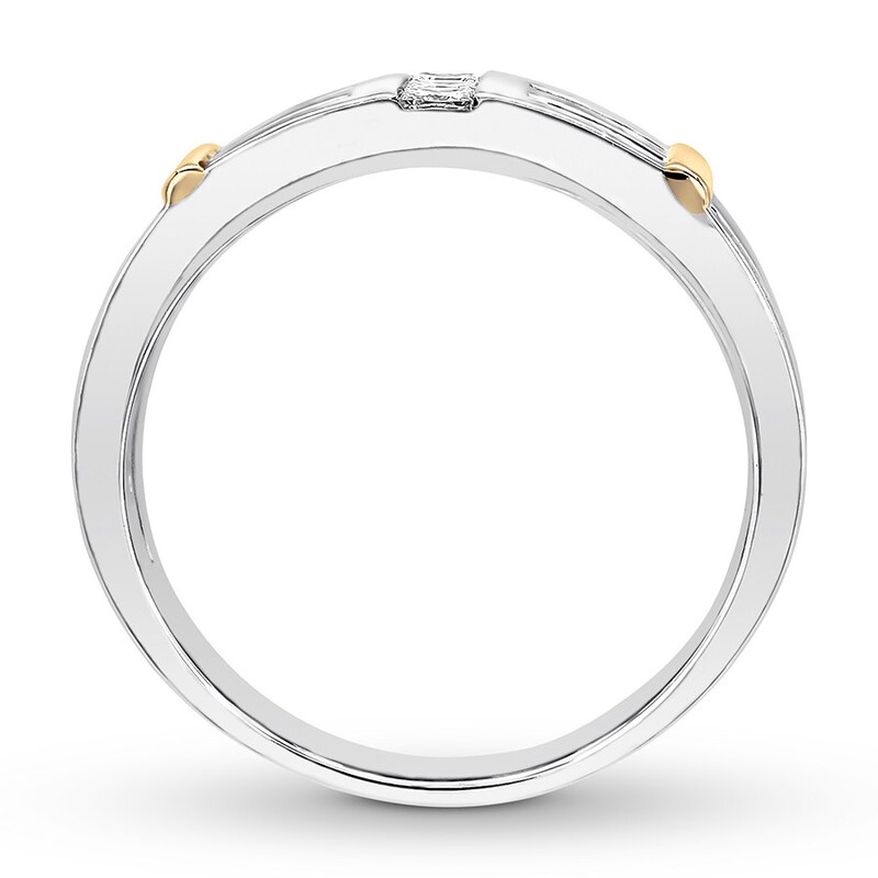 Men's Diamond Ring 1/4 ct tw Square-cut 10K Two-Tone Gold
