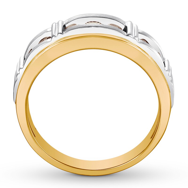 Natural Brown Diamond Men's Band 1/2 carat tw 14K Two-Tone Gold