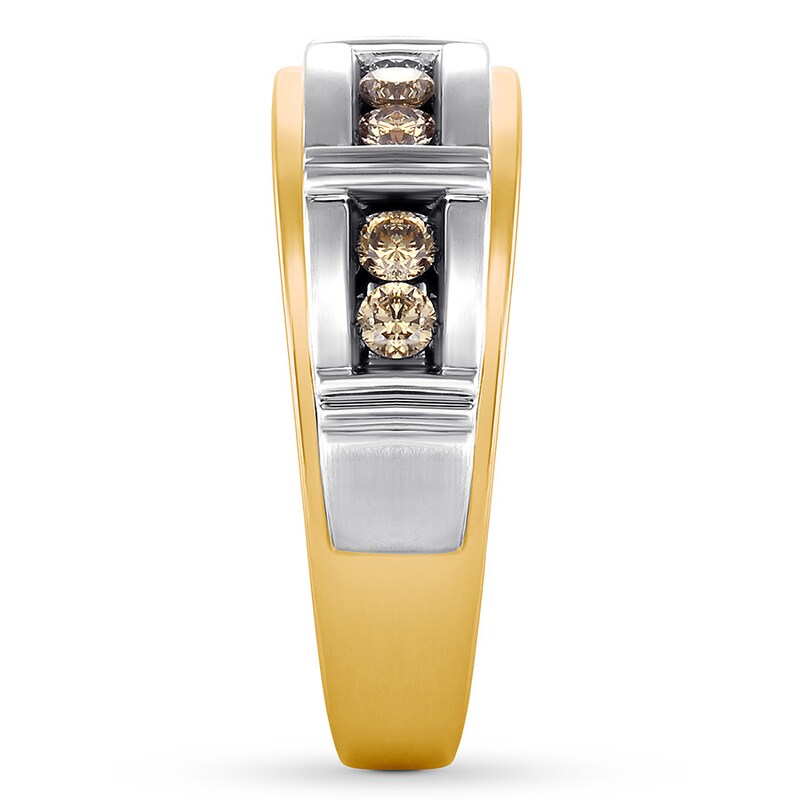 Natural Brown Diamond Men's Band 1/2 carat tw 14K Two-Tone Gold