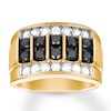 Thumbnail Image 0 of Black & White Diamond Men's Band 2 carat tw 14K Yellow Gold