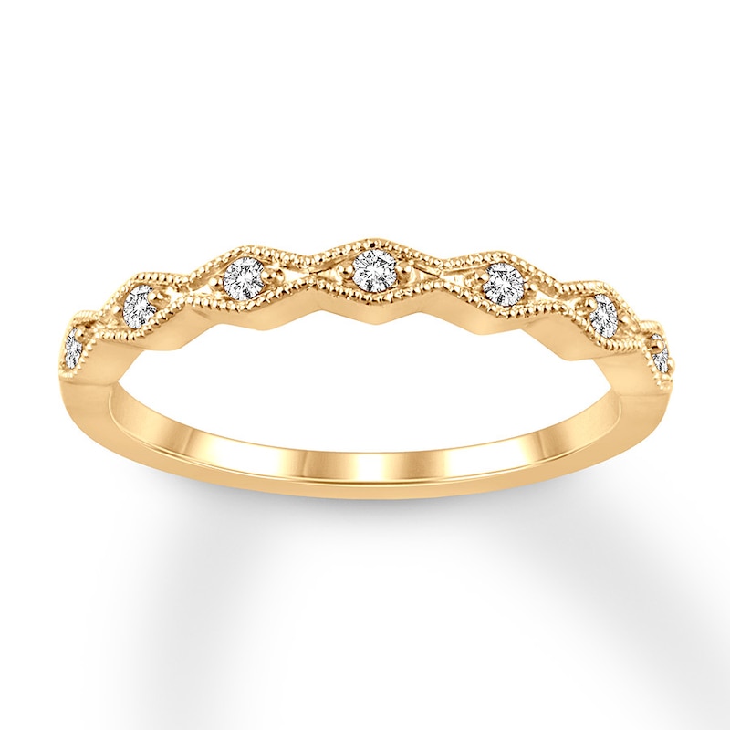 Diamond Stackable Ring 1/10 carat tw Round 10K Yellow Gold