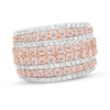 Thumbnail Image 1 of Diamond Anniversary Ring 2 ct tw White/Pink 14K Rose Gold