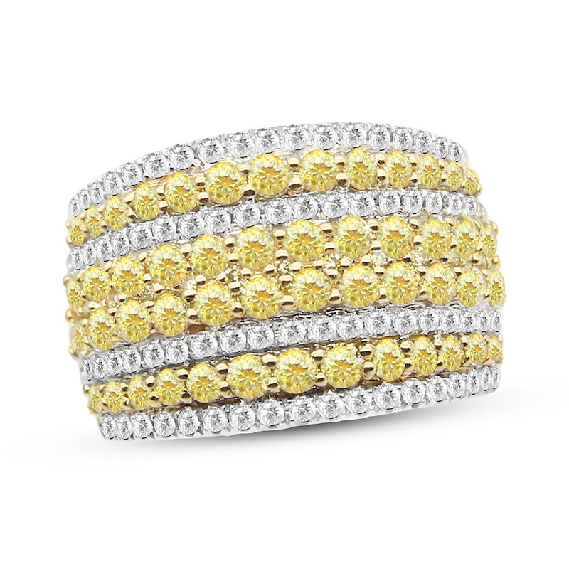 Diamond Anniversary Ring 2 ct tw White/Yellow 14K Yellow Gold