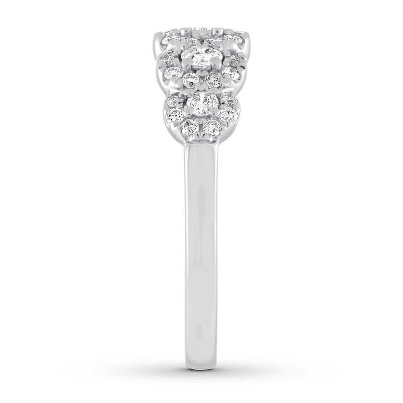 Diamond Anniversary Ring 1/2 carat tw Round 14K White Gold