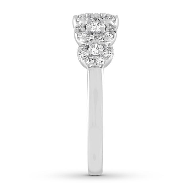 Diamond Anniversary Ring 1/2 carat tw Round 14K White Gold