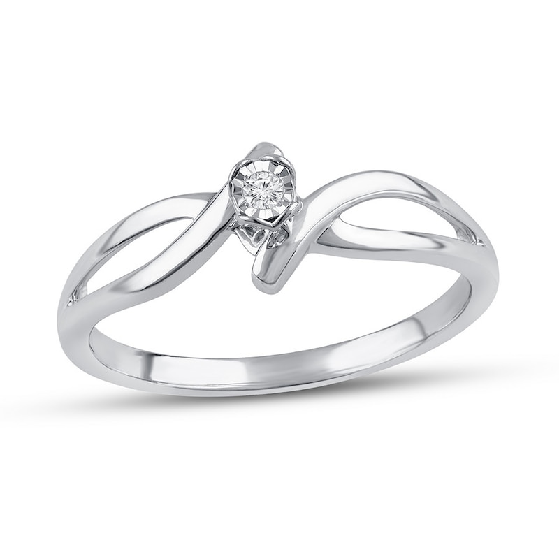 Diamond Accent Promise Ring 10K White Gold