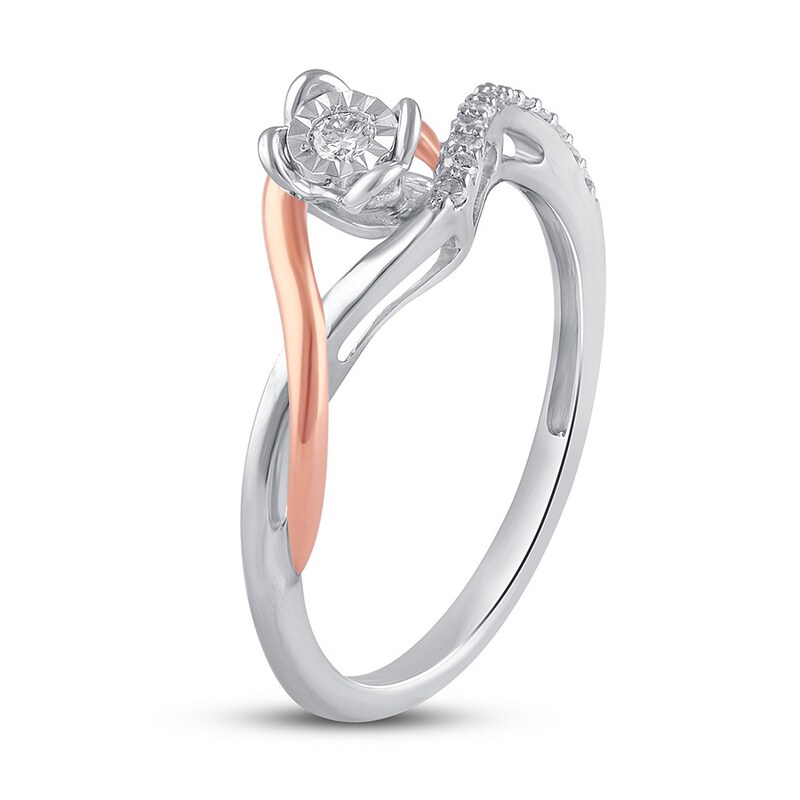 Diamond Promise Ring 1/10 ct tw Sterling Silver/10K Rose Gold