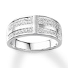 Thumbnail Image 1 of Men's Diamond Ring 1/2 carat tw Round 10K White Gold