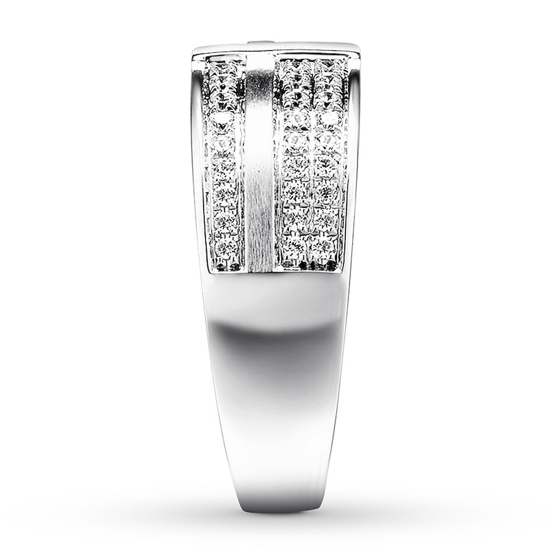Men's Diamond Ring 1/2 carat tw Round 10K White Gold