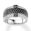 Thumbnail Image 0 of Black & White Diamond Men's Band 1-1/2 carats tw 14K White Gold