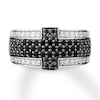 Thumbnail Image 3 of Black & White Diamond Men's Band 1-1/2 carats tw 14K White Gold