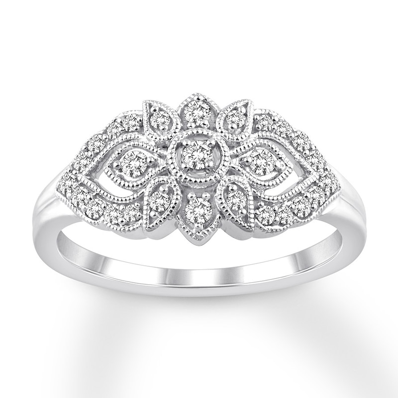 Main Image 1 of Diamond Ring 1/4 carat tw Round 10K White Gold