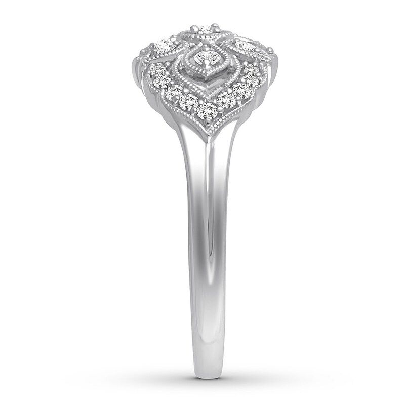 Main Image 3 of Diamond Ring 1/4 carat tw Round 10K White Gold