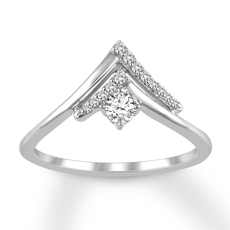 Diamond Promise Ring 1/5 carat tw Round 10K White Gold