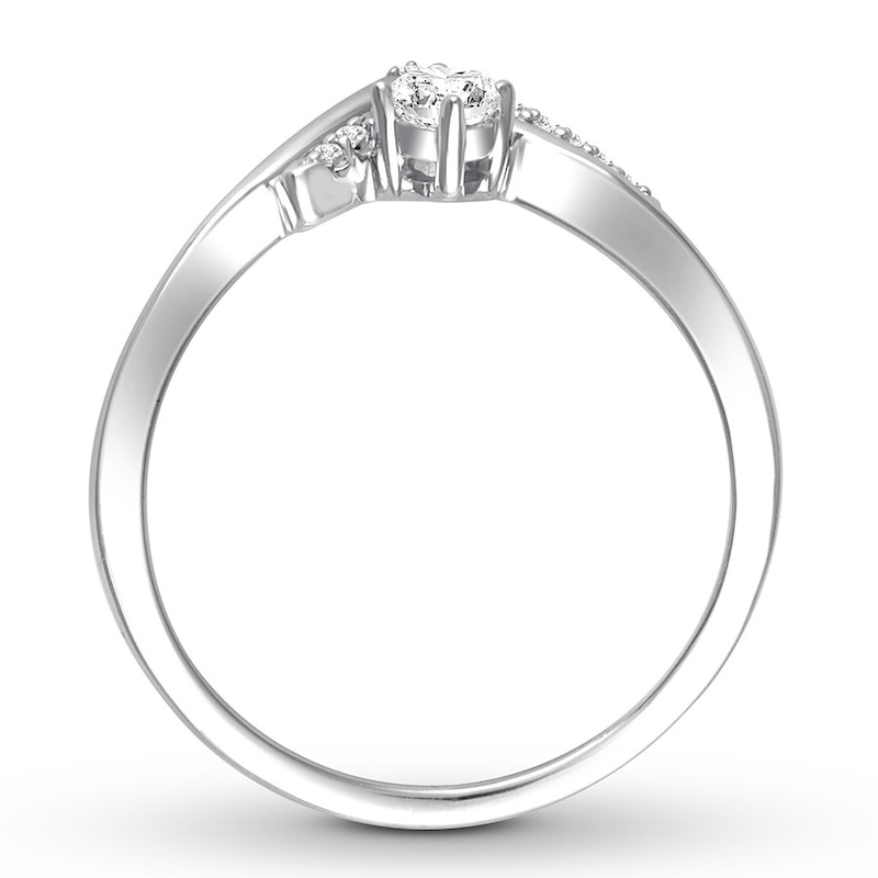 Diamond Promise Ring 1/5 carat tw Round 10K White Gold
