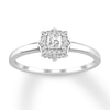 Diamond Promise Ring 1/4 ct tw Princess/Round 10K White Gold