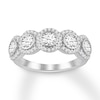 Thumbnail Image 1 of Diamond Anniversary Ring 1-1/4 ct tw Bezel-set 14K White Gold
