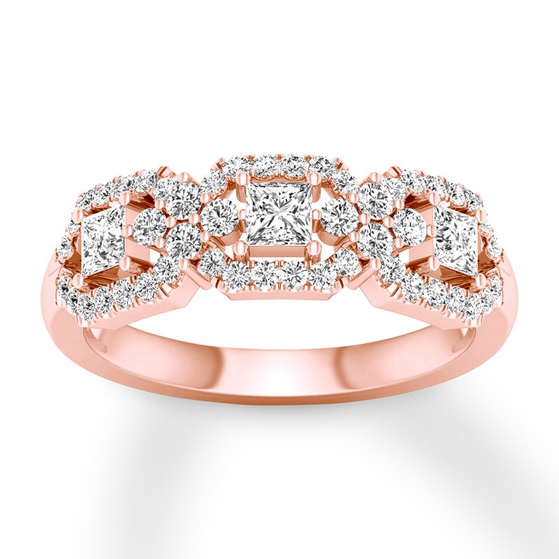 Main Image 1 of Diamond Anniversary Band 3/4 ct tw Princess/Round 14K Rose Gold