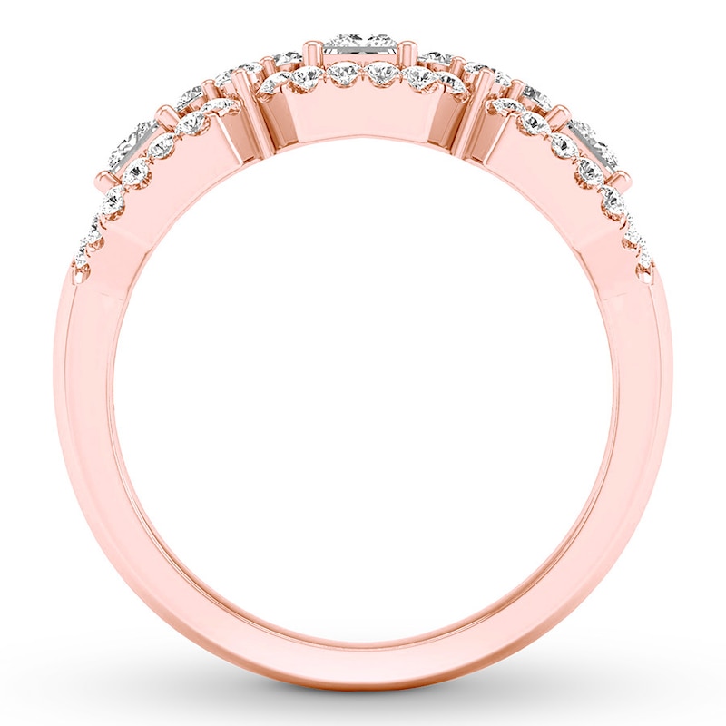 Main Image 2 of Diamond Anniversary Band 3/4 ct tw Princess/Round 14K Rose Gold