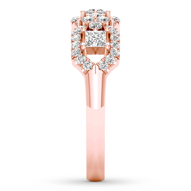 Main Image 3 of Diamond Anniversary Band 3/4 ct tw Princess/Round 14K Rose Gold