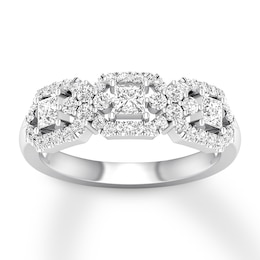 Diamond Anniversary Band 3/4 ct tw Princess/Round 14K White Gold