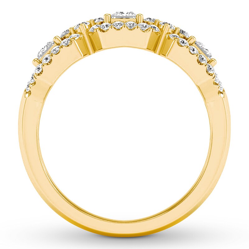 Diamond Anniversary 3/4 ct tw Princess/Round 14K Yellow Gold