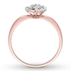 Thumbnail Image 1 of Diamond Ring 1/5 carat Round/Baguette 14K Rose Gold