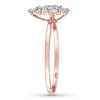 Thumbnail Image 2 of Diamond Ring 1/5 carat Round/Baguette 14K Rose Gold