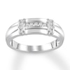 Men's Diamond Ring 1/5 carat tw Round 10K White Gold