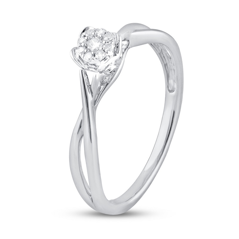 Diamond Promise Ring 1/15 ct tw Round 10K White Gold