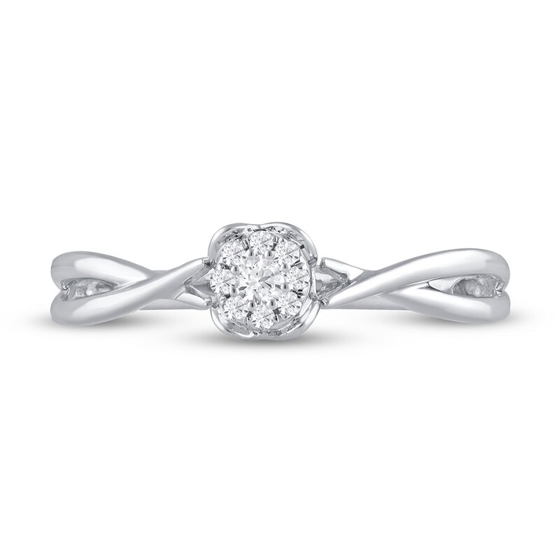 Diamond Promise Ring 1/15 ct tw Round 10K White Gold