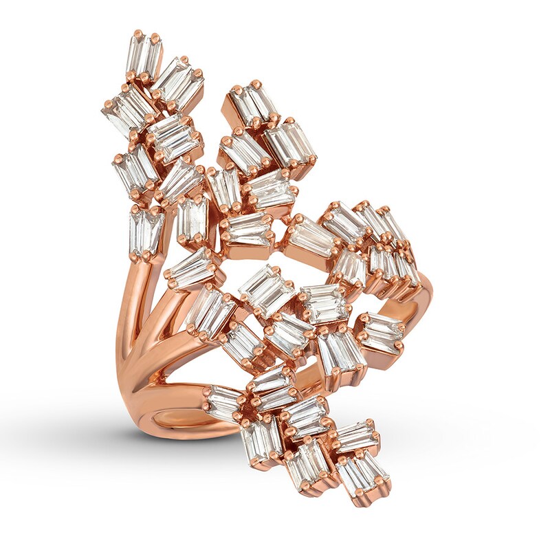 Main Image 1 of Le Vian Diamond Ring 1-1/3 ct tw Baguette 14K Strawberry Gold