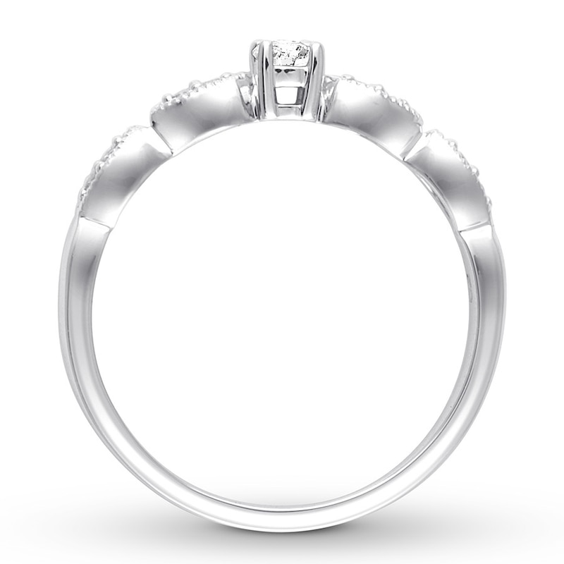 Diamond Promise Ring 1/6 carat tw Round 10K White Gold