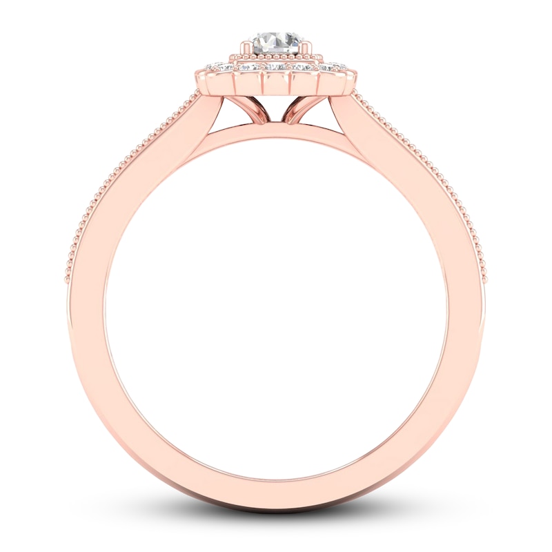 Diamond Promise Ring 1/4 carat tw Round 10K Rose Gold
