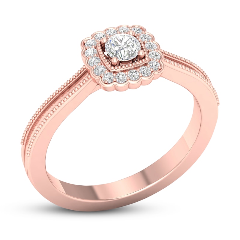 Diamond Promise Ring 1/4 carat tw Round 10K Rose Gold